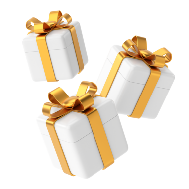 Üç boyutlu hediye kutusu. 3B dekorasyon.