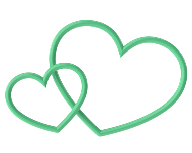 Çift kalp. Üç boyutlu kalp çizgisi sanatı. Sevgililer günü kartı dekorasyonu.