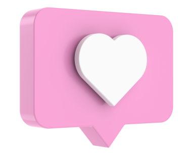 İkon gibi. Aşk ikonu. 3B illüstrasyon.