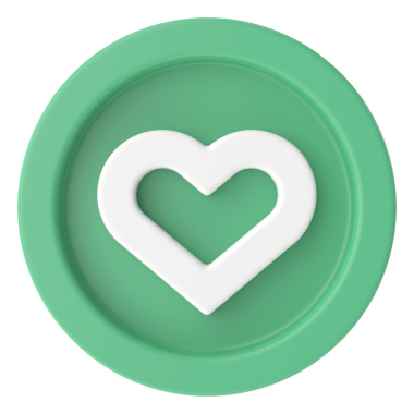 Aşk ikonu. Kalp ikonu. 3B illüstrasyon.