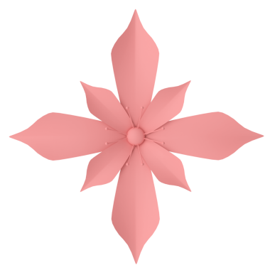 Kağıt çiçek. 3B illüstrasyon.