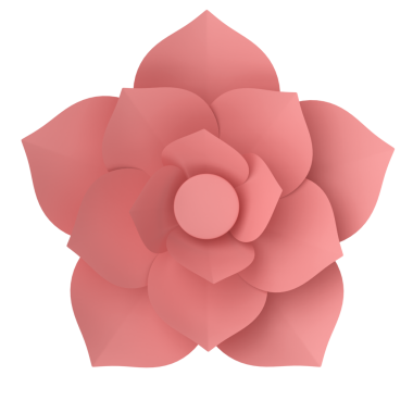 Kağıt çiçek. 3B illüstrasyon.