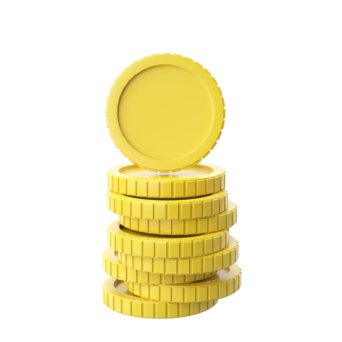 Bozuk para yığını. 3B öge.