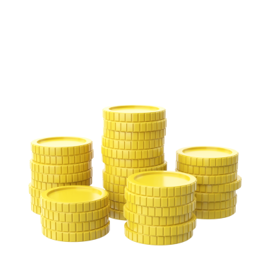 Bozuk para yığını. 3B öge.