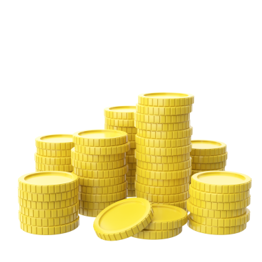 Bozuk para yığını. 3B öge.