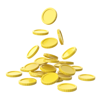 Bozuk para yığını. 3B öge.