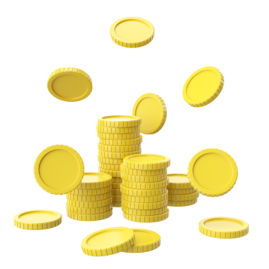 Bozuk para yığını. 3B öge.