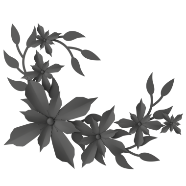 Kağıt çiçek. 3B illüstrasyon.