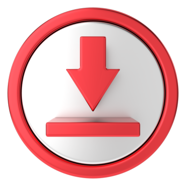 İndirme düğmesi. Simge indir. 3B illüstrasyon.