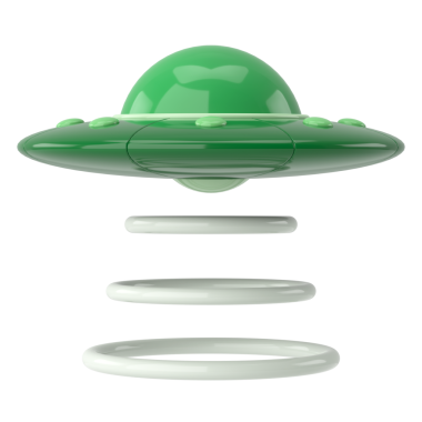 UFO. Üç boyutlu illüstrasyon. 3B görüntüleme.