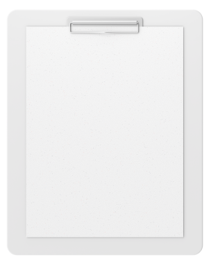 Not kağıdıyla birlikte pano. 3B illüstrasyon.