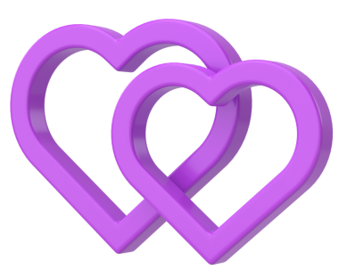 Çift kalp. Üç boyutlu kalp. Sevgililer günü kartı dekorasyonu.