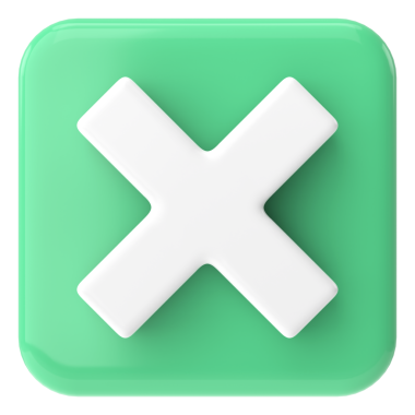 3 boyutlu çarpı işareti. 3B illüstrasyon.