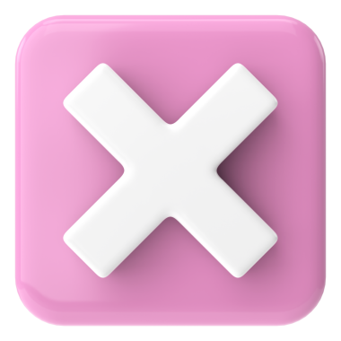 3 boyutlu çarpı işareti. 3B illüstrasyon.