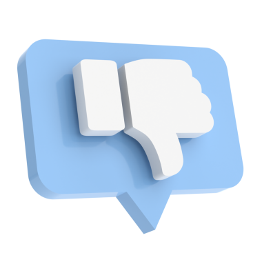 Üç boyutlu ikondan hoşlanmaz. 3B illüstrasyon.