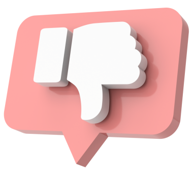 Üç boyutlu ikondan hoşlanmaz. 3B illüstrasyon.