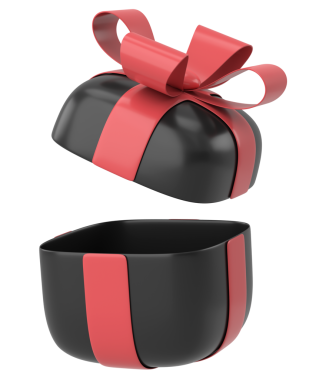 Hediye Kutusu açıldı. 3B illüstrasyon.