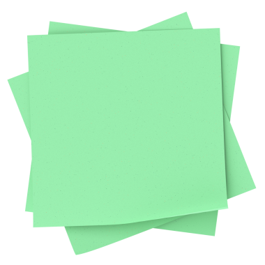 Üç boyutlu not kağıdı. Yapışkan bir not. 3B illüstrasyon.