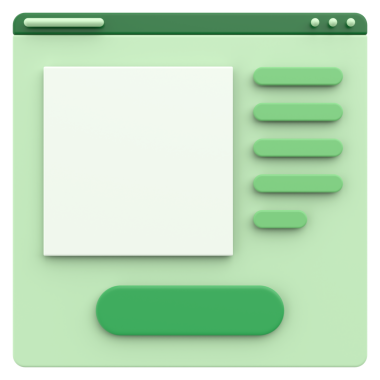 İnternetten alışveriş. 3 boyutlu tarayıcı. Ürün sayfası. 3B illüstrasyon.