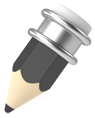 Üç boyutlu kalem. Üç boyutlu illüstrasyon. 3B görüntüleme.