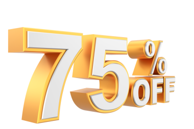 Yüzde 75 indirim. % 75 indirimli. % 75 indirim..