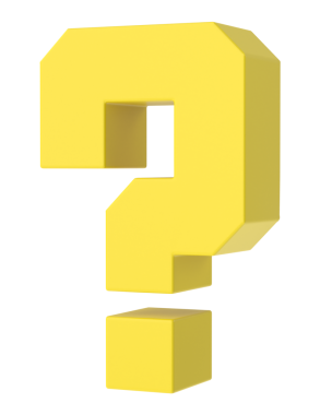 Soru işareti işareti. 3B soru işareti.