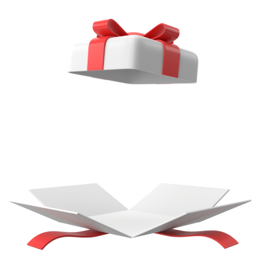 Hediye Kutusu açıldı. 3B hediye kutusu.