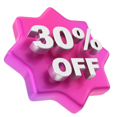 Yüzde üç buçuk indirimli. % 30 indirimli. İndirimli pankart dekorasyonu.