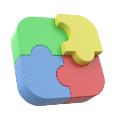 Üç boyutlu bulmaca. 3 Boyutlu simge.