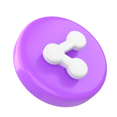 3 boyutlu paylaşım simgesi. Paylaş düğmesi. 3B öge.