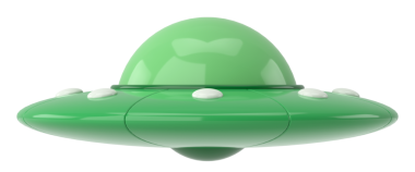 UFO. Üç boyutlu illüstrasyon. 3B görüntüleme.