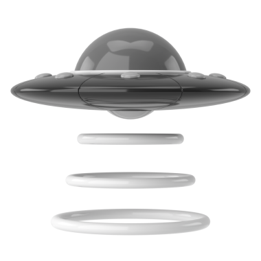 UFO. Üç boyutlu illüstrasyon. 3B görüntüleme.