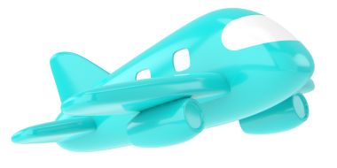 Uçak 3D. Seyahat elemanı. 3B illüstrasyon.