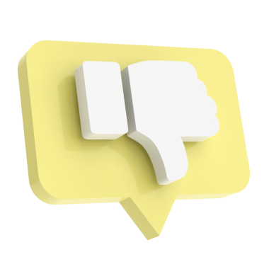 Üç boyutlu ikondan hoşlanmaz. 3B illüstrasyon.