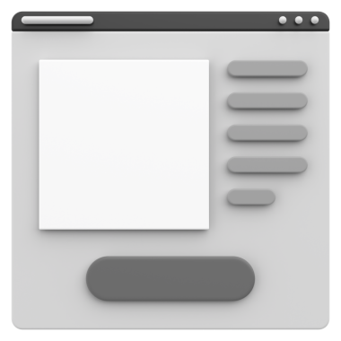 İnternetten alışveriş. 3 boyutlu tarayıcı. Ürün sayfası. 3B illüstrasyon.