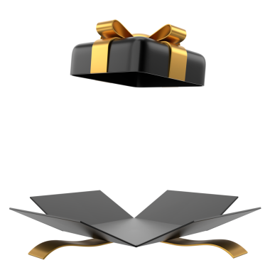 Hediye Kutusu açıldı. 3B hediye kutusu.