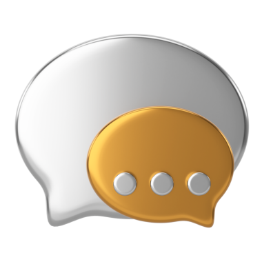 Canlı sohbet simgesi. 3 Boyutlu simge.