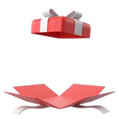 Hediye Kutusu açıldı. 3B hediye kutusu.