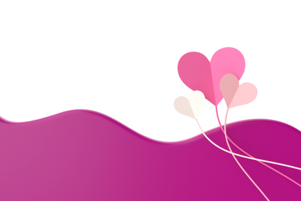 Sevgililer günü kartı. Kalp çerçevesi. 3B illüstrasyon.