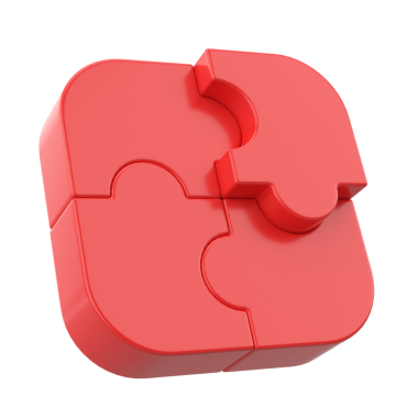 Üç boyutlu bulmaca. 3 Boyutlu simge.