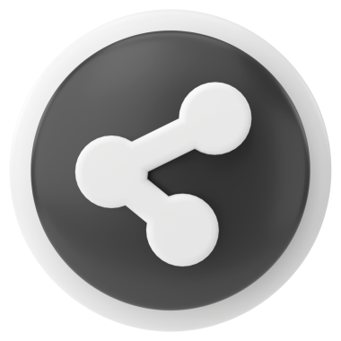 Simgeyi paylaş. Paylaş düğmesi. 3B illüstrasyon.