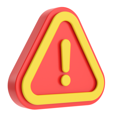 Uyarı işareti. Ünlem işareti. 3B illüstrasyon.