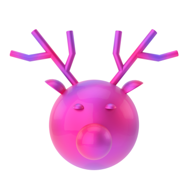 Noel geyiği. 3 Boyutlu Noel ögesi.