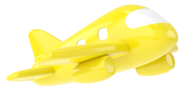 Uçak 3D. Seyahat elemanı. 3B illüstrasyon.