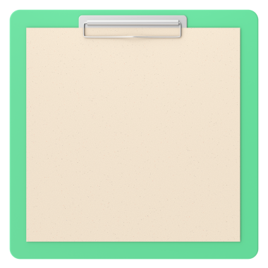 Not kağıdıyla birlikte pano. 3B illüstrasyon.