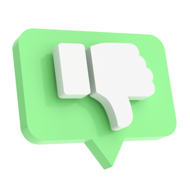 Üç boyutlu ikondan hoşlanmaz. 3B illüstrasyon.