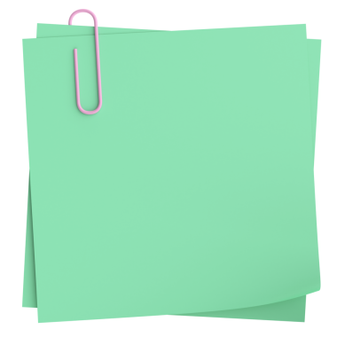 Raptiyeli not kağıdı. 3B illüstrasyon.