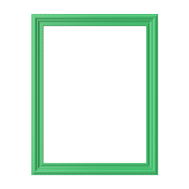 3D frame. Green frame. 3D decoration.