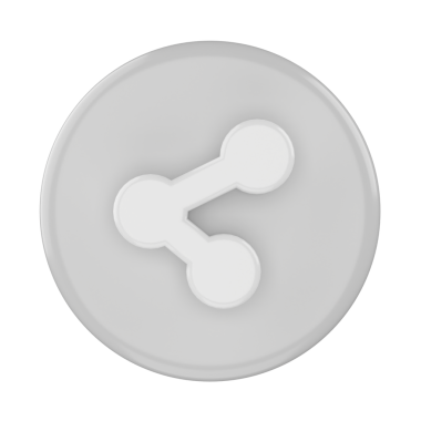 3 boyutlu paylaşım simgesi. Paylaş düğmesi. 3B öge.