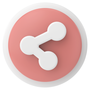 Simgeyi paylaş. Paylaş düğmesi. 3B illüstrasyon.